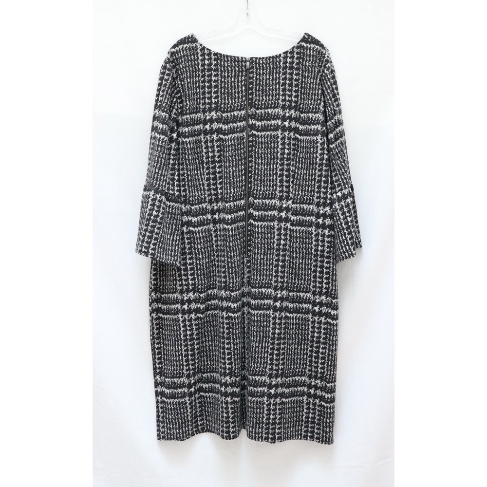 NWT Talbots Bell Sleeve Gala Glen Plaid Sheath Dress 22W black white office work - Picture 4 of 8